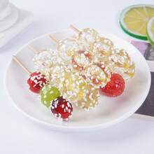 1个最新款迷你逼真蜜饯山楂仿真模型，创意仿真食品零食 - 完美礼物，生日礼物，理想礼物，惊喜礼物，节日礼物，季节性礼物，万圣节礼物，圣诞节礼物，游戏爱好者优雅礼物，复活节礼物 - 彩色 - 查看 2