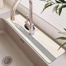 1pc, Sink Faucet Suction Pad, Drainage Pad, Kitchen, Bathroom Sink, Countertop, Drainage Pad, Diatomite Washbasin, And Cuttable Quick-Drying Pad. - Multicolor - View 16
