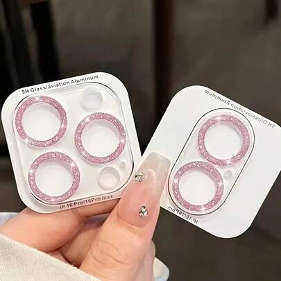 1 miếng dán bảo vệ ống kính camera cho iPhone 17/16/15/14/13/12/11 Pro Max - Nắp ống kính được trang trí bằng đá lấp lánh, thiết kế chống trầy xước, phù hợp với mọi dòng máy, phụ kiện điện thoại thời trang.