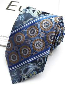 1条佩斯利花纹手工男女通用领带，适合休闲、街头、日常、派对等场合穿着。 - 彩色 - 查看 8