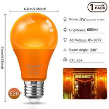 G45 LED Colored Light Bulb, 9W E26 Base Multi-Color Bulb, Suitable For Bedroom, Wedding, Halloween, Christmas Party, Bar Atmosphere Decoration String Lights, Replaceable, AC 85V-265V, Non-Dimmable, 1 Piece - 9W - View 16