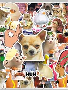 50pcs Funny Expression Stickers, Decorative & Practical, Suitable For Scrapbooking, Cute Cartoon Diaries, Waterproof Vinyl Material, Applicable To Water Bottles, Computers, Laptops, Phones, Luggage, Notebooks, Refrigerators - Multicolor - View 6