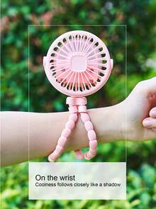 1pc Flexible Handheld Clip-On Tripod Fan With Light Modes, Portable Mini Rechargeable High-Wind Fan - Suitable For Car Seats, Bicycles, Treadmills, Outdoor Travel, Etc. - one-size - View 6