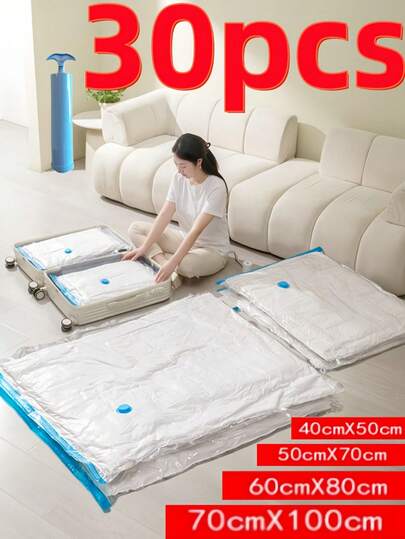 Large Capacity Vacuum Storage Bags, Multi-Size Reusable Vacuum Seal Bags, Dust/Moisture/Moth Proof, Space Saving For Clothes, Blankets, Shirts, Bedding, Closet, Dorm, Travel Essentials
