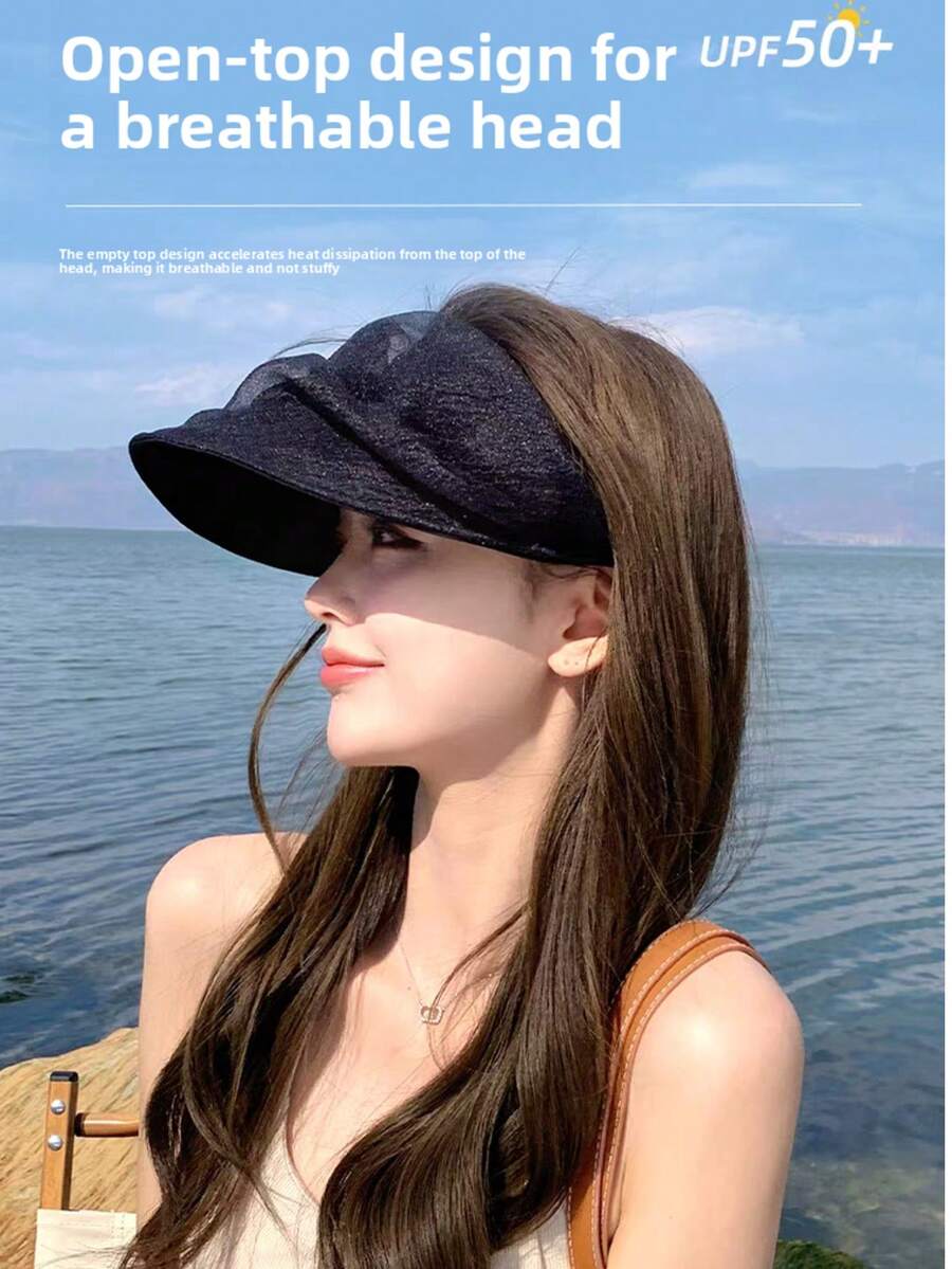 Women's Organza Sun Hat, UV Protection, New Elegant And Fashionable Headband Style Sun Hat For Summer - Lace Sun Hat - View 1