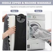 INVENHO Cama ortopédica para perros extra grandes sofá cama impermeable XXL para perros sofá cama de espuma para perros con funda extraíble lavable forro impermeable y parte inferior antideslizante - XXL 48 x 35 x 6,5 - Ver 6