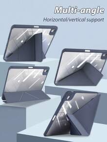 透明亚克力保护壳，兼容 iPad Air 11/13 M2/2025/M3，支持多角度 Y 型支架，兼容 A16 11/2024、Air 5、Air 4、10.9 英寸/第 9/8/7 代、10.2 英寸/第 5/6 代、9.7 英寸/第 10 代（2021 款）、Pro 11/12.9 英寸、Mini 6/7，带 Apple Pencil 插槽，支持自动唤醒/睡眠 - 海军蓝 - 藏蓝色 - 查看 2