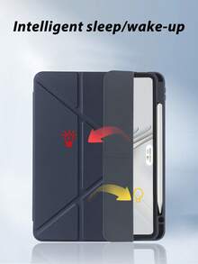 透明亚克力保护壳，兼容 iPad Air 11/13 M2/2025/M3，支持多角度 Y 型支架，兼容 A16 11/2024、Air 5、Air 4、10.9 英寸/第 9/8/7 代、10.2 英寸/第 5/6 代、9.7 英寸/第 10 代（2021 款）、Pro 11/12.9 英寸、Mini 6/7，带 Apple Pencil 插槽，支持自动唤醒/睡眠 - 海军蓝 - 藏蓝色 - 查看 5