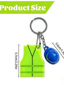 1 Set de llavero con forma de chaleco y casco creativo, colgante reflectante adecuado para decoración de mochila y equipaje, ideal para viajes y deportes - unisexo - Ver 8