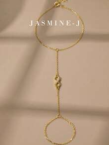 1 Piece S925 Sterling Silver Finger Bracelet,Sterling Silver Hand-Held Chain,Gold Bracelet,Infinity Symbol,Minimalist And Versatile,Suitable For Everyday Wear/Party Wear - Multicolor - View 8