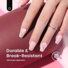 Beetles Soft Gel Nail Tips Short Almond 288pcs In 12 Sizes, Etch-X Pre-Etched Full Cover Acrylic Fake Nails Art - Coffin Extra Short 576pcs (Etch X Nail Tips ) - 查看 7