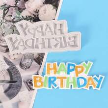 Happy Birthday English Letter Cloud Resin Clay DIY Silicone Mold - White - View 2