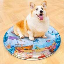 Inflatable Round & Square Cat Sensing Play Mat, Pet Water Bed, Dog & Cat Summer Cooling Mat, Animal Water Sensing Play Mat, Water Bed Mat, Thick PVC Anti-Scratch, Cooling & Comfortable Pet Pad - Multicolor - View 6