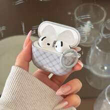 Gray-Blue Rhombus + Circle Pro 3/Pro 2/4/3/2 Case, Fashion Women Earphone Case, Minimalist Earphone Cover Compatible With Apple - Light Grey - View 6