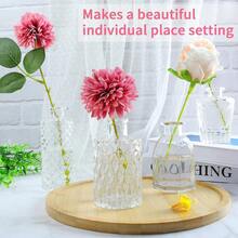 INFTYLE Glasvasen-Set, 24 Stü, kleine Glasvase für Blumen, Knospenvasen in Großpackung, Vintage-Blumenflasche, kleine Glasvase für Blumenarrangements, dekorativer Mittelpunkt, Dekoration für F3Y4 - Clear-24 - Übersicht 3
