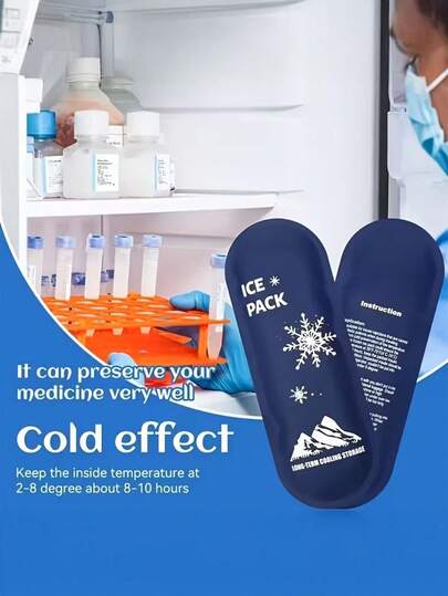 1 قطعة حزمة تبريد جيل قابلة لإعادة الاستخدام من النايلون، مناسبة لتبريد الأنسولين للمصابين بالسكري وحقيبة العزل، حقيبة تبريد أنسولين محمولة، حزمة جيل تبريد رقيقة وطويلة الأمد بحجم السفر، مناسبة للتخييم والسفر والتدريب الرياضي