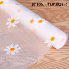 1/2 Roll Daisy Pattern Kitchen Cabinet Shelf Liner, Non-Adhesive Drawer Mat, Non-Slip Refrigerator Pad, Waterproof EVA Fridge Liner, Cabinet Mat, Easy Placemat - Multicolor - View 12