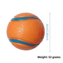 Bouncy Chew Ball Dog Toy, Durable Squeaky Fetch Ball, Teeth Grinding Interactive Pet Supplies - Orange - View 8
