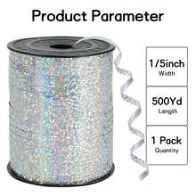 500 yards de ruban multifonctionnel laser argenté, idéal pour attacher les boîtes cadeaux et les matériaux d'artisanat DIY, parfait pour les fêtes de printemps et d'été et la décoration de la saison de remise des diplômes. - Multicolore - Voir 8