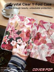 Lily Flower Pattern Tablet Case Compatible With IPad Air 11-Inch M3 2025 / M2 2024, Air 5th Generation 2022 , (A16) 11 Inch 11th Generation 2025,Compatible With Samsung Galaxy Tab,Kindle Paperwhite 12th Gen 2024, Clear Back ,Fashion Pattern Protective Case,Autlueomatic Sleep And Wake-Up Function, Airbag Protection, Suitable For Gifts And Office Use - Multicolor - View 4