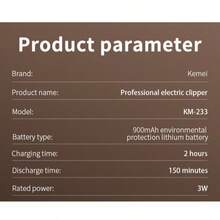 Kemei 1 pieza Cortadora de pelo eléctrica recargable para hombres, con ajuste de precisión, recortadora de barba inalámbrica profesional con peine ajustable - Rojo - Ver 11