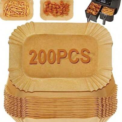 Tấm lót nồi chiên không dầu YQL dành cho loại nồi chiên đôi/xếp chồng/tháp 9l/Instant Vortex, Phụ kiện nồi chiên không dầu, Tấm lót giấy dùng một lần cho AF300UK/AF400UK/AF451UK/SL400UK/Salter và các loại nồi chiên đôi khác.