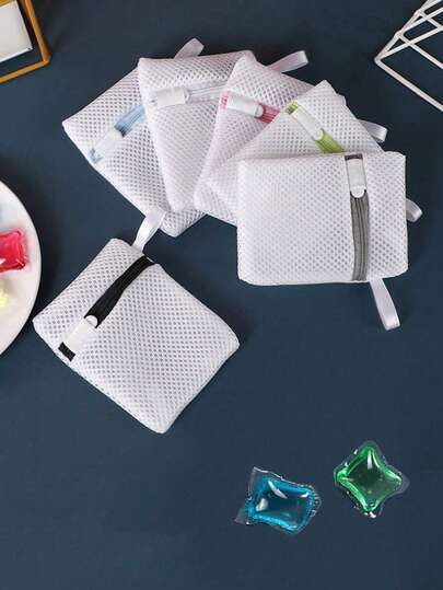 1pc Multipurpose Laundry Bag, Mini Reusable Mesh Bag, Anti-Deformation Wash Bag With Zipper, Suitable For Bras, Panties, Socks, Masks, Puffs, With Washing Beads And Balls Dress Pants Shoes Jeans Boots Skirt,Spring,Minimalist,Summer Tops