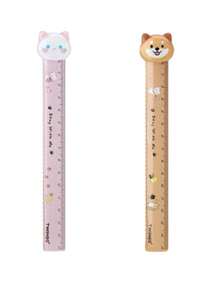 Juego de reglas con forma de gato y perro: Reglas con formas lindas de gato y Shiba Inu, en colores pastel, reglas de animales adorables para estudiantes, dibujo, exámenes, medición, papelería de escritorio, reglas de animales lindas y prácticas, levantan el ánimo, agregan diversión al estudio y la vida, mejoran el valor de la papelería, regalo perfecto para maestros para recompensar a los estudiantes, Navidad/Año Nuevo 2026, Reglas - 15cm - View 15