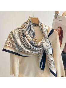 90cm Satin Square Scarf For Women, Stylish Lightweight Neck Scarf & Hair Accessory, Smooth Soft Texture For Headband, Shawl, Or Fashion Wrap, Versatile All-Season Accessory For Daily Outfits, Travel, Work, Or Parties, Chic Elegant Gift For Her - 紅色 - 查看 3