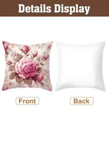 Conjunto de 4 capas de almofada de veludo rosa, estilo retrô, macias e com toque de pele de pêssego, estampa em um lado, decoração com tema de rosas, ideal para festas de aniversário, aniversários, com laço rosa, perfeitas para o Dia das Mães, chá de panela, laváveis à máquina, perfeitas para sala de estar, sofás, casa, quarto, decoração festiva, lembrancinhas, chá de bebê e ideias para presentes (enchimento não incluso). - Rosa - Ver 12