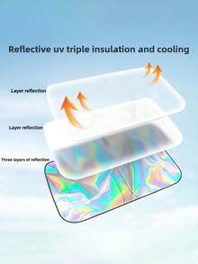 Parasol de coche plegable con diseño de borde extendido para evitar fugas de luz, bloquea eficazmente la luz solar y mantiene el interior del coche fresco. Fácil de instalar, accesorio de parasol de interior de coche ligero - A - Ver 7