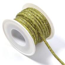 Dây ống đính đá 4mm, dài 5 thước Anh/cuộn, dây rỗng đính đá sang trọng dùng để trang trí dây giày, phụ kiện tóc, hộp và túi xách, 6 hàng đá đính trong ống. - Dây thừng ống tròn khoan nước - Xem 19