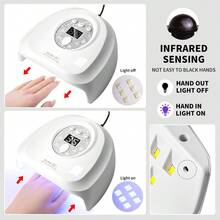 NAIL Lamp, Nail Art UV/LED Drying Lamp With 24 LED Lights, Fast With 3 Timer Modes, LCD Display, Gel Tools For,Portable Uv Curing Light - trắng - Xem 4