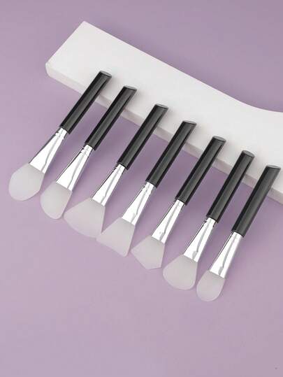 7 Pcs Thin Facial Mask Brush White Soft Hair Body Application Brush Beauty Salon Specific Tool Foundation Make-Up Brush