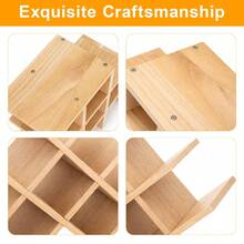 Natural Bamboo 3-Tier Wine Rack Free Standing Countertop Holder For 8 Bottles Wooden Storage Organizer Display Shelf For Kitchen Bar Cabinet Home Use - Natural - View 5
