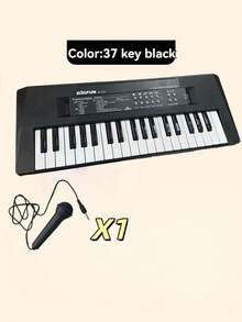 Children's Multi-Function Electronic Keyboard With Singing Microphone Toy, Multiple Modes For Beginners To Play, Educational Parent-Child Interactive Toy Gift For Boys And Girls Aged 3-12 (Batteries Not Included) - Multicolor - View 13