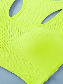 Women's Sports Bra, Racerback Yoga Fitness Running Crop Top Bra - Neon - View 3