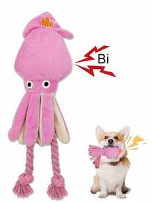 Đồ chơi gặm hình bạch tuộc màu hồng có tiếng kêu cho thú cưng, được làm từ chất liệu bền chắc và có hiệu ứng âm thanh khi gặm, đồ chơi sáng tạo được chó yêu thích, món quà lý tưởng cho thú cưng. - Hồng - Xem 2