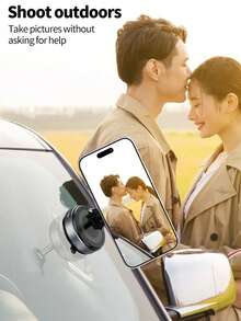 Magnetic Car Phone Holder, Foldable 360° Adjustable Vacuum Suction Cup Car Phone Mount, Suitable For Car Navigation And Daily Use - A - View 8