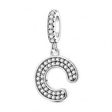 1 Pc A-Z 26-Letter Alphabet Charms With Inlaid Shiny Zirconia-DIY LOVE Letter Jewelry Gift, Perfect For Custom Bracelets And Necklaces - Silver - View 29