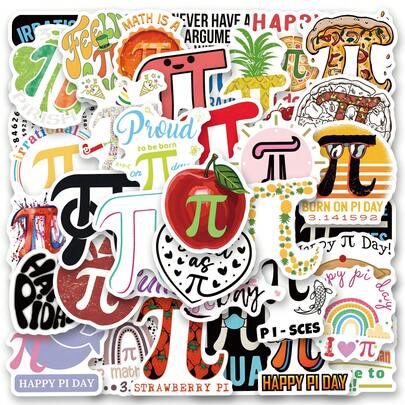 61Pcs Pi Day Stickers ,High Quality Stickers For Scrapbook,Graffiti Sticker,Journaling,Laptop,Bumper,Skateboard,Water Bottles,Computer,Cartoon,Hard Hat,Car Stickers,Stickers Can Bring A Lot Of Fun To Your Life,The Perfect Gift For Adults
