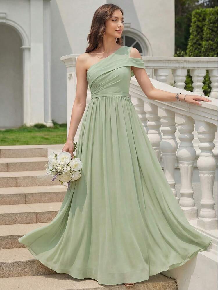 one shoulder green bridesmaid dresses Mermaid Satin Bridesmaid Dresses One Shoulder Split  Lisposa