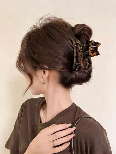 1/3 件装 2.76 英寸女士豹纹猫咪小发夹，适合细软发质，可用于马尾辫、发髻等造型，豹纹图案时尚优雅，简约百搭，纯色可选，适合日常佩戴、休闲通勤等场合，动物纹发饰，休闲发夹，夏季海滩度假必备。