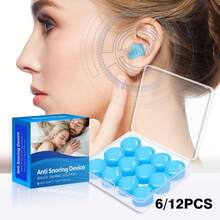 6/12pcs Reusable Plastic & Silicone Sleeping Earplugs - For Adults, Suitable For Music Concerts, Swimming, Snoring, Reading, Resting, Flights, Super Noise-Proof Swim Earplugs, Non-Irritating - Multicolor - View 2