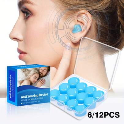6/12 pièces Bouchons d'oreille réutilisables en plastique et silicone - Pour adultes, convient pour les concerts de musique, la natation, les ronflements, la lecture, le , les vols, bouchons d'oreille de natation super insonorisés, non irritants
