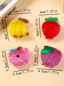 2个可爱水果向日葵小发夹，适合日常外出和度假，可作礼物 - 彩色 - 查看 8