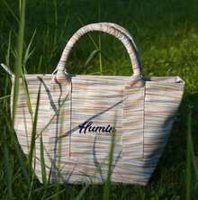 Women Top Handle Bags - Multicolored Stripes - View 1