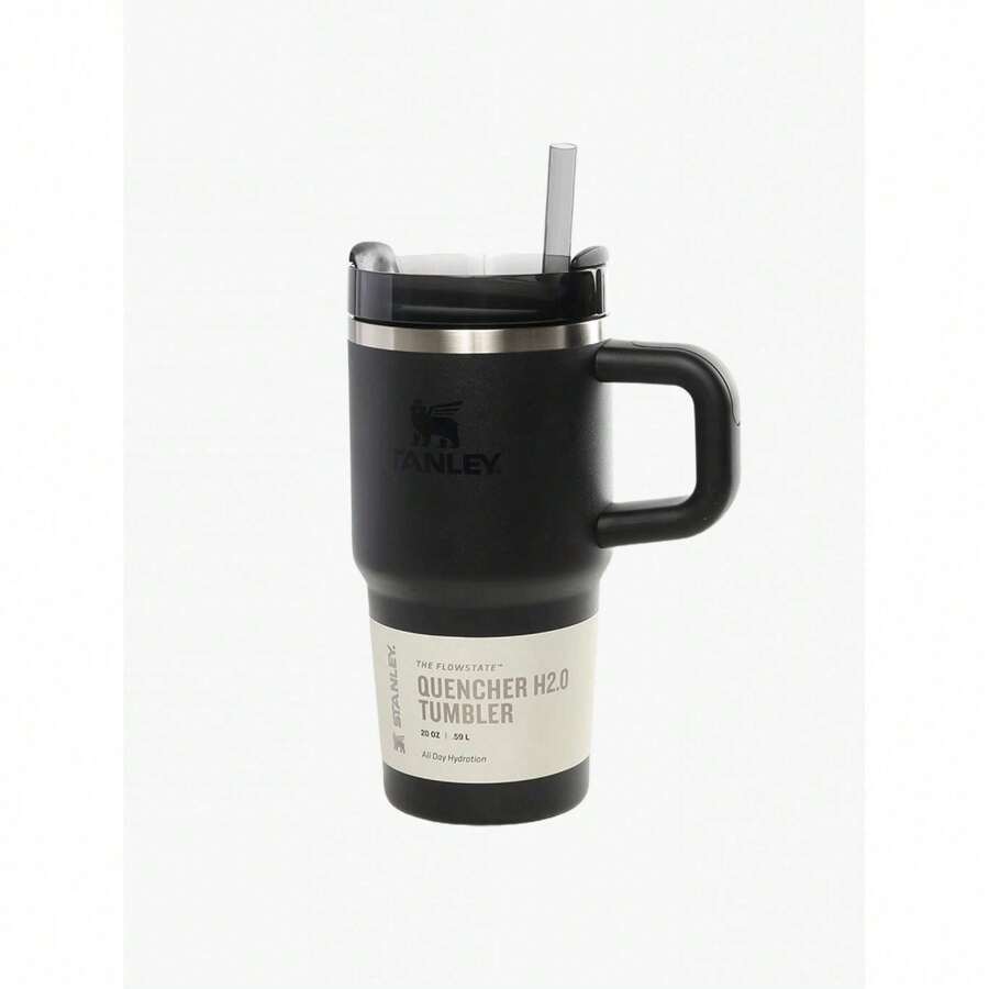 STANLEY - The Quencher H2.0 FlowState™ Tumbler 20OZ With Handle & Straw, Stainless Steel Vacuum Travel Mug, Leakproof Lid, Large Capacity Cup, Keeps Drinks Cold All Day, For Water, Coffee, Iced Drinks 10-12817-015 - 015 BLACK 2.0 - View 1