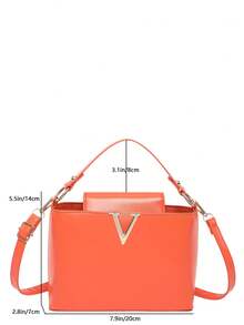 Sac à main de luxe pour femme, sac de marque avec texture tissée haut de gamme, nouveau sac fourre-tout à la mode 2026 avec grande capacité, sac cabas rétro décontracté de style de rue brillant haut de gamme, style minimaliste de célébrité - Orange - Voir 3