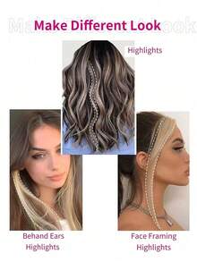 1pc Dragon Beard Bangs Synthetic Wig, Figure-Eight Shape, Slightly Curled On Both Sides, Naturally Modifies The Face Shape, Figure-Eight Bangs, Hair Clip, Hair Claw, Hair Clip, Hair Clip, Hair Accessories - Multicolor - View 5